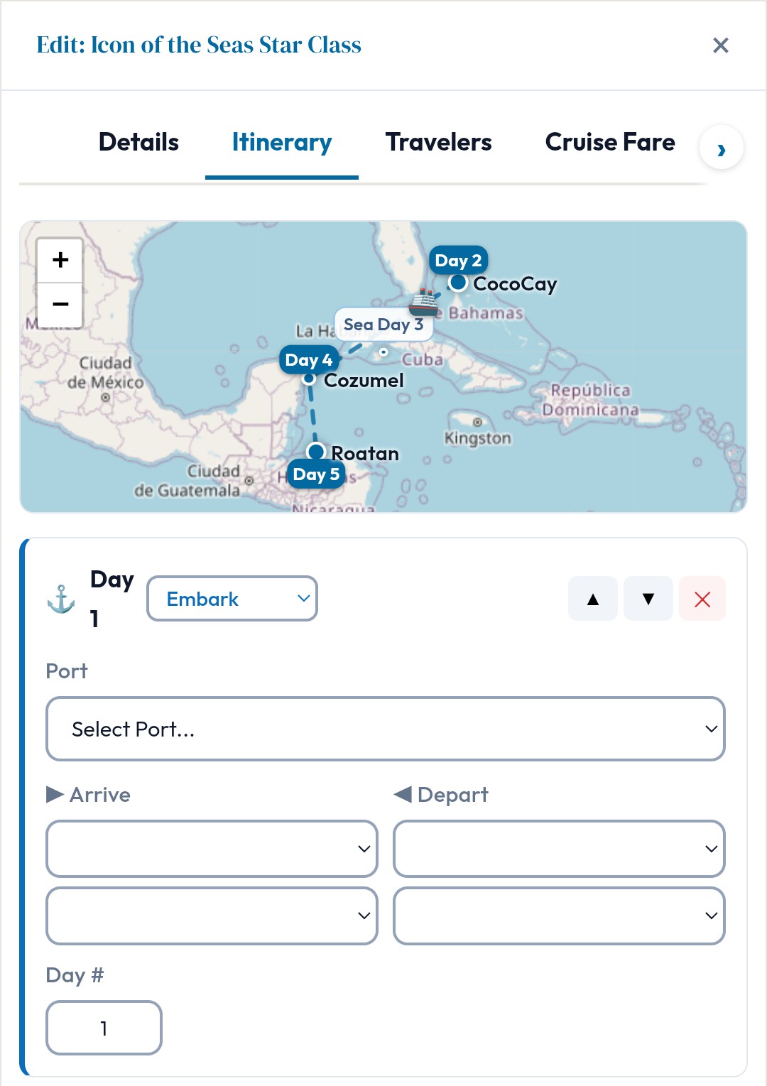 Voyage Keeper past voyages screen